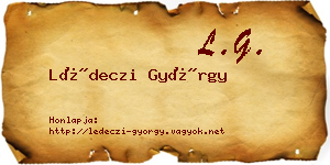 Lédeczi György névjegykártya